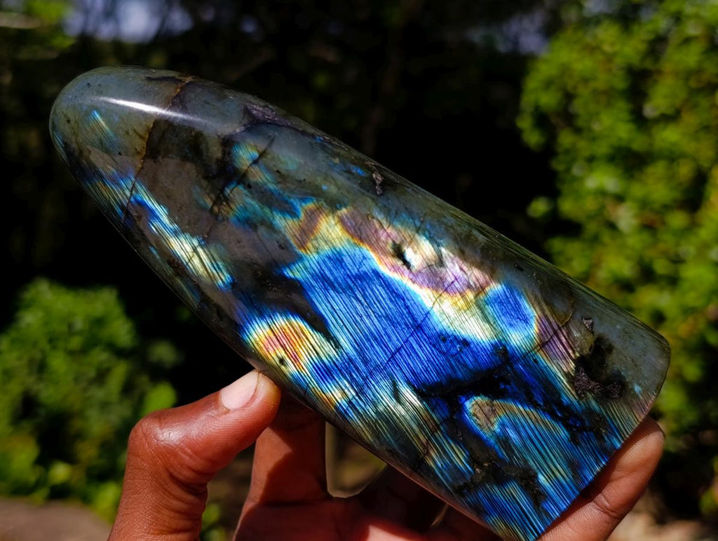Polished Labradorite Standing Display Pieces x 3 From Madagascar - Toprock Gemstones and Minerals 