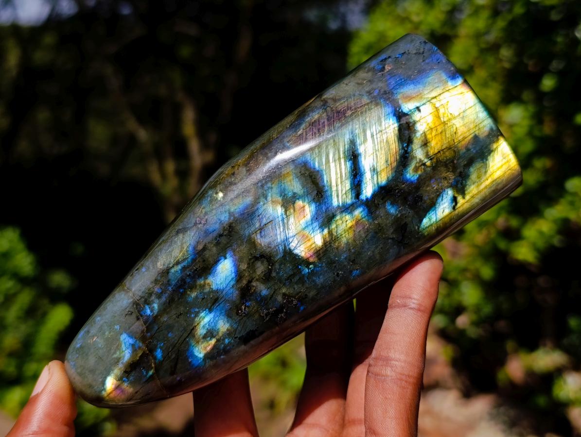 Polished Labradorite Standing Display Pieces x 3 From Madagascar - Toprock Gemstones and Minerals 