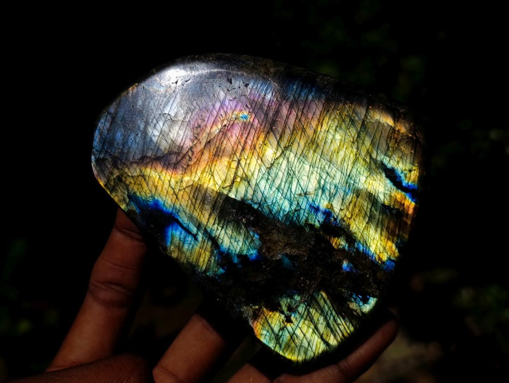 Polished Labradorite Standing Display Pieces x 3 From Madagascar - Toprock Gemstones and Minerals 