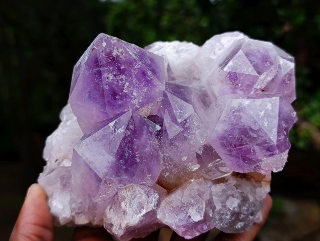 Natural Jacaranda Amethyst Clusters x 2 From Mumbwa, Zambia - Toprock Gemstones and Minerals 