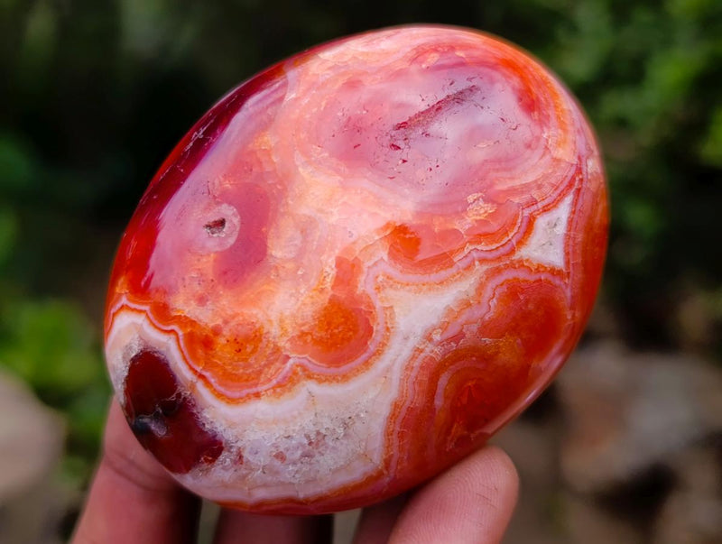 Polished Large Carnelian Agate Gemstone Galets x 12 From Madagascar - Toprock Gemstones and Minerals 