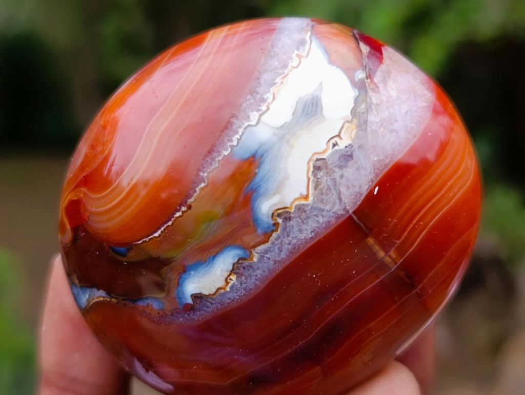 Polished Large Carnelian Agate Gemstone Galets x 12 From Madagascar - Toprock Gemstones and Minerals 