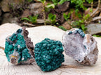 Natural Ball Malachite and Drusy Quartz on Dolomite Specimens x 3 From Mindingi Mine, Kambove, Congo - Toprock Gemstones and Minerals 