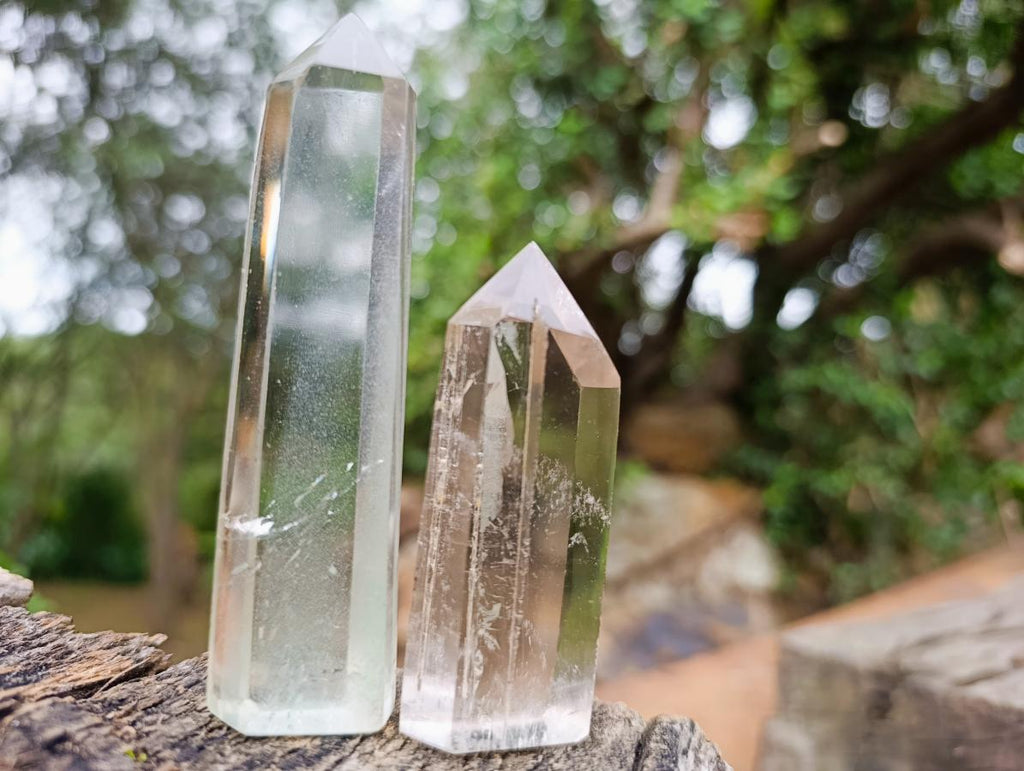 Polished Phantom Smokey Quartz Crystals x 6 From Madagascar - Toprock Gemstones and Minerals 