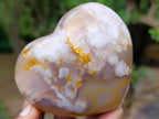 Polished Flower Agate Hearts x 6 From Antsahalova, Madagascar - Toprock Gemstones and Minerals 