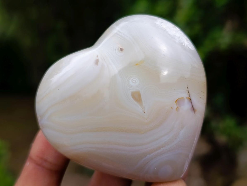 Polished Flower Agate Hearts x 6 From Antsahalova, Madagascar - Toprock Gemstones and Minerals 