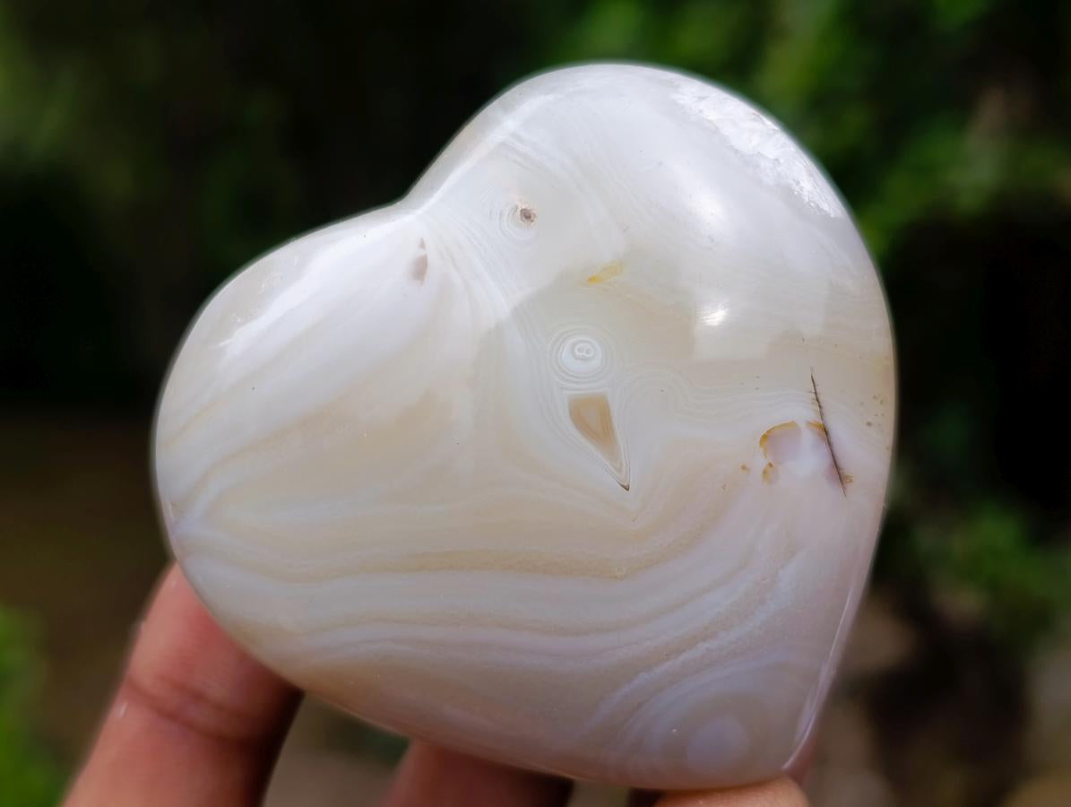 Polished Flower Agate Hearts x 6 From Antsahalova, Madagascar - Toprock Gemstones and Minerals 