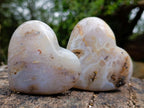Polished Flower Agate Hearts x 6 From Antsahalova, Madagascar - Toprock Gemstones and Minerals 