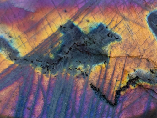 Polished Rare Purple Sunset Flash Labradorite Standing Display Pieces x 6 From Madagascar - Toprock Gemstones and Minerals 