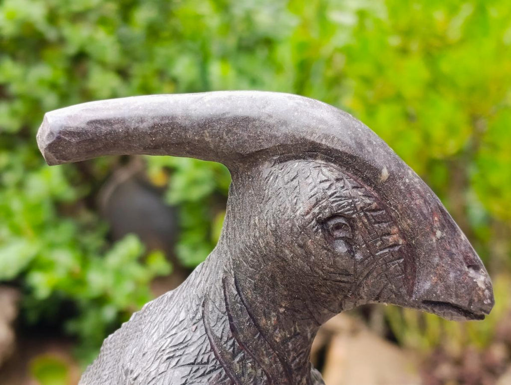 Hand Made Large Verdite Parasaurolophus Dinosaur Carving x 1 From Zimbabwe - Toprock Gemstones and Minerals 
