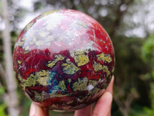 Polished Bastite Dragonsblood Stone Spheres x 2 From Tshipise, South Africa - Toprock Gemstones and Minerals 