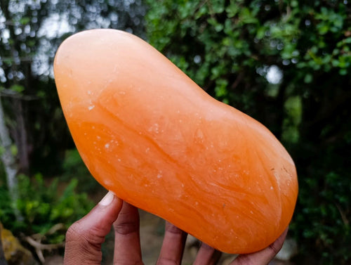 Polished Orange Twist Calcite Standing Free Forms x 2 From Maevantanana, Madagascar - Toprock Gemstones and Minerals 