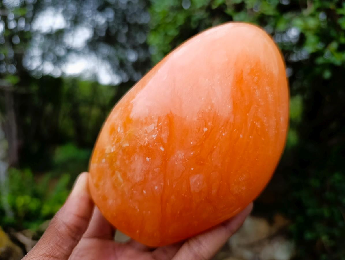 Polished Orange Twist Calcite Standing Free Forms x 2 From Maevantanana, Madagascar - Toprock Gemstones and Minerals 
