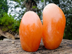 Polished Orange Twist Calcite Standing Free Forms x 2 From Maevantanana, Madagascar - Toprock Gemstones and Minerals 
