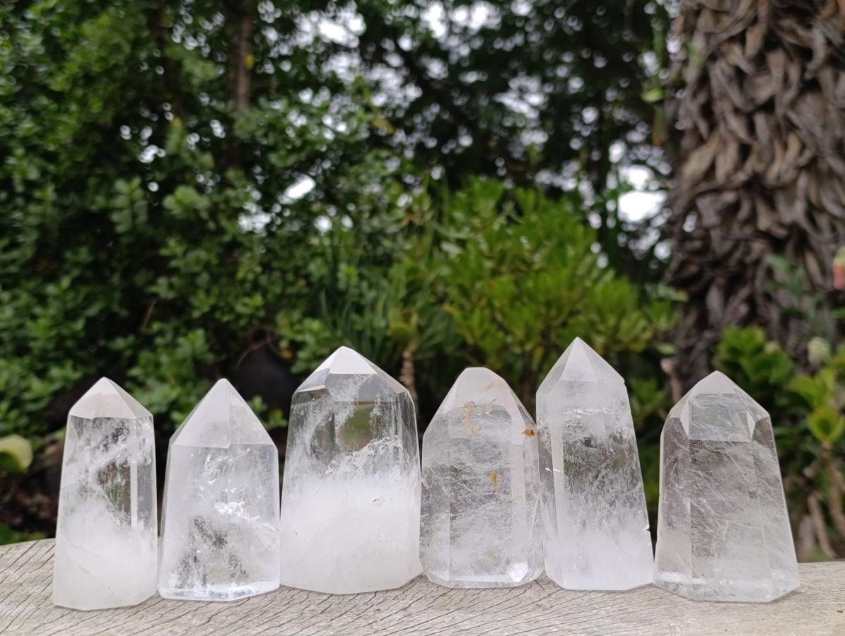 Polished Clear Quartz Display Crystals x 6 From Madagascar - Toprock Gemstones and Minerals 