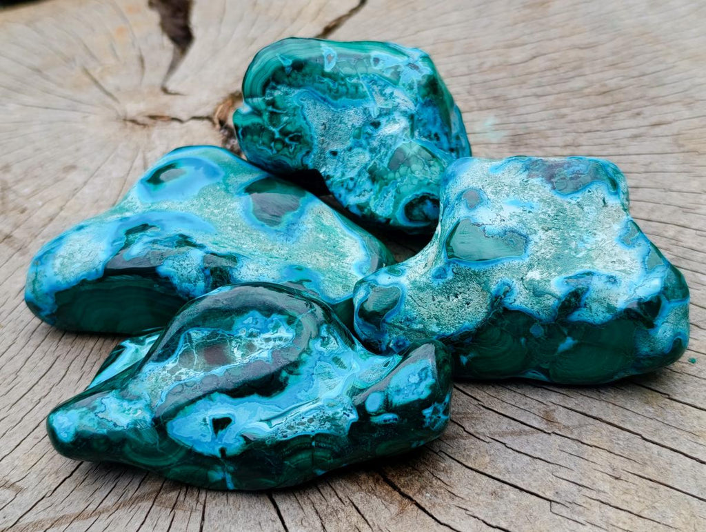 Polished Malacolla Free Forms x 4 From Kulukuluku, Congo - Toprock Gemstones and Minerals 