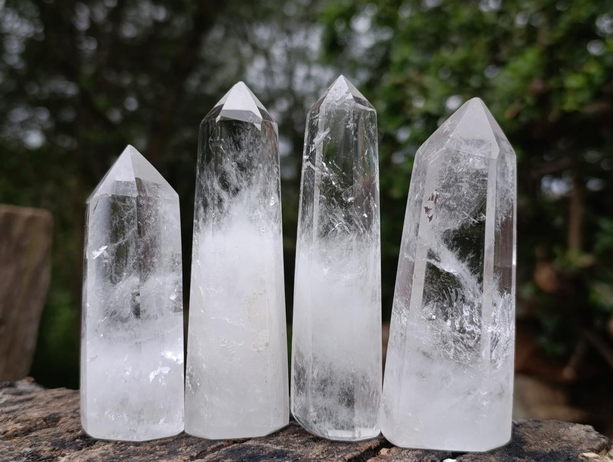 Polished Clear Quartz Display Crystals x 12 From Madagascar - Toprock Gemstones and Minerals 