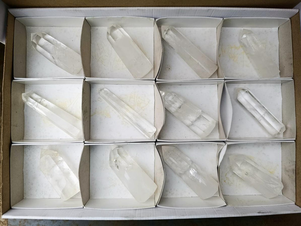Polished Clear Quartz Display Crystals x 12 From Madagascar - Toprock Gemstones and Minerals 