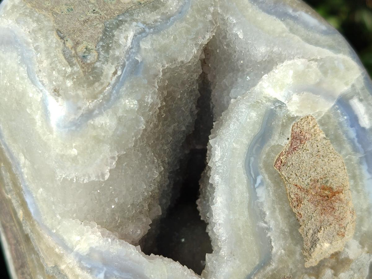 Polished Large Blue Lace Agate Standing Display Piece x 1 From Nsanje, Malawi - Toprock Gemstones and Minerals 
