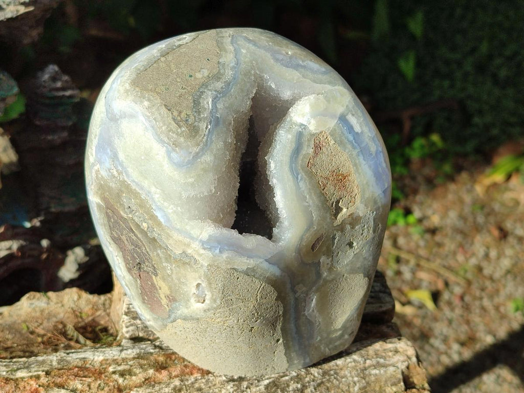Polished Large Blue Lace Agate Standing Display Piece x 1 From Nsanje, Malawi - Toprock Gemstones and Minerals 
