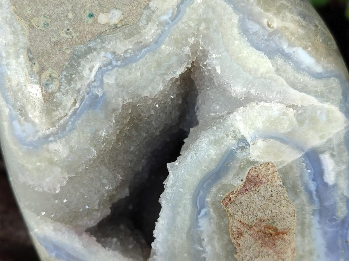 Polished Large Blue Lace Agate Standing Display Piece x 1 From Nsanje, Malawi - Toprock Gemstones and Minerals 