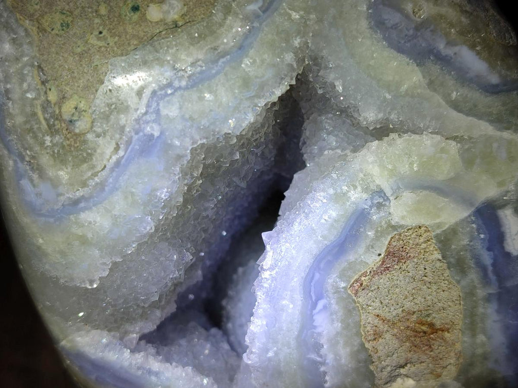 Polished Large Blue Lace Agate Standing Display Piece x 1 From Nsanje, Malawi - Toprock Gemstones and Minerals 