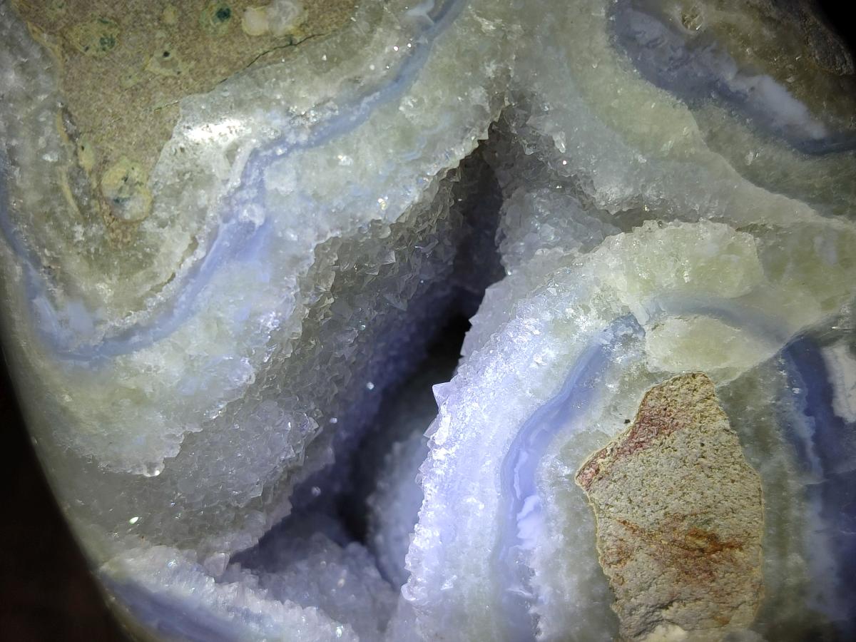 Polished Large Blue Lace Agate Standing Display Piece x 1 From Nsanje, Malawi - Toprock Gemstones and Minerals 