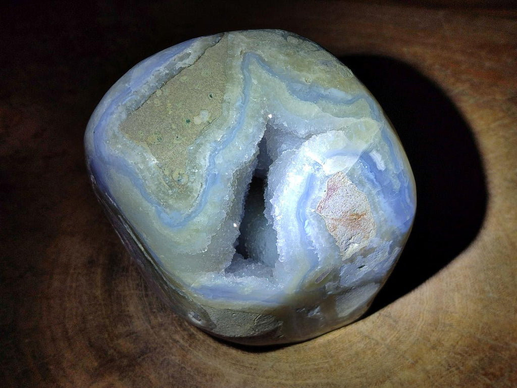 Polished Large Blue Lace Agate Standing Display Piece x 1 From Nsanje, Malawi - Toprock Gemstones and Minerals 
