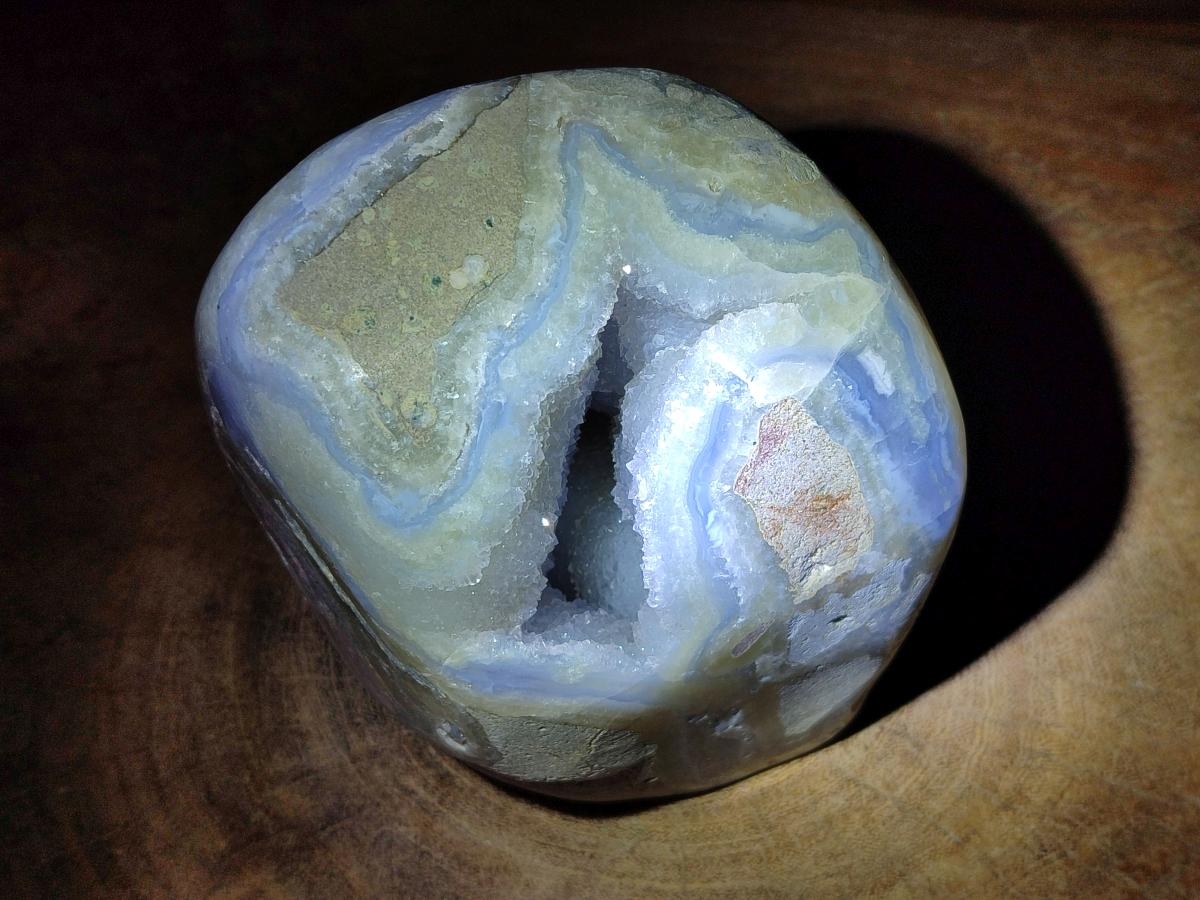 Polished Large Blue Lace Agate Standing Display Piece x 1 From Nsanje, Malawi - Toprock Gemstones and Minerals 