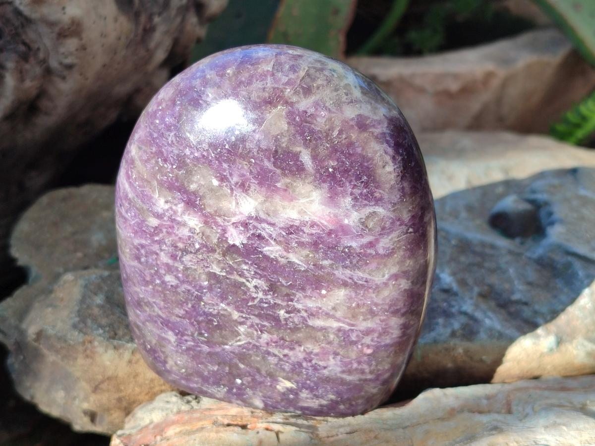 Polished Lepidolite Standing Display Pieces x 2 From Ambatondrazaka, Madagascar - Toprock Gemstones and Minerals 