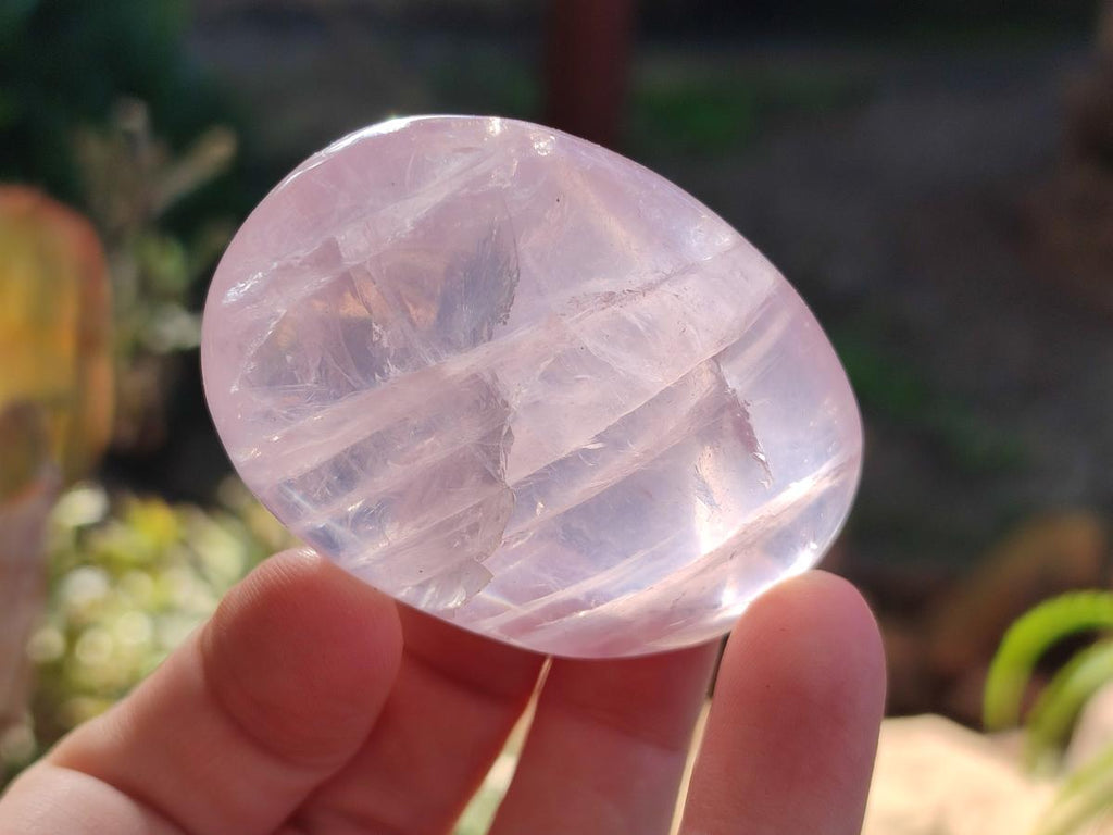 Polished Gemmy Rose Quartz Palm Stones x 20 From Madagascar - Toprock Gemstones and Minerals 