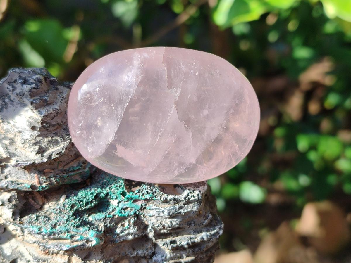 Polished Gemmy Rose Quartz Palm Stones x 20 From Madagascar - Toprock Gemstones and Minerals 