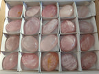 Polished Gemmy Rose Quartz Palm Stones x 20 From Madagascar - Toprock Gemstones and Minerals 