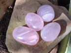 Polished Gemmy Rose Quartz Palm Stones x 20 From Madagascar - Toprock Gemstones and Minerals 
