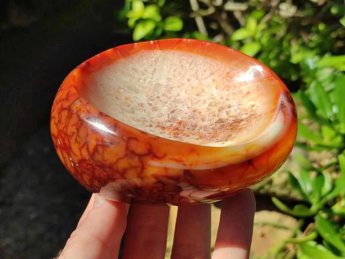 Polished Carnelian Agate Gemstone Bowls x 6 From Madagascar - Toprock Gemstones and Minerals 