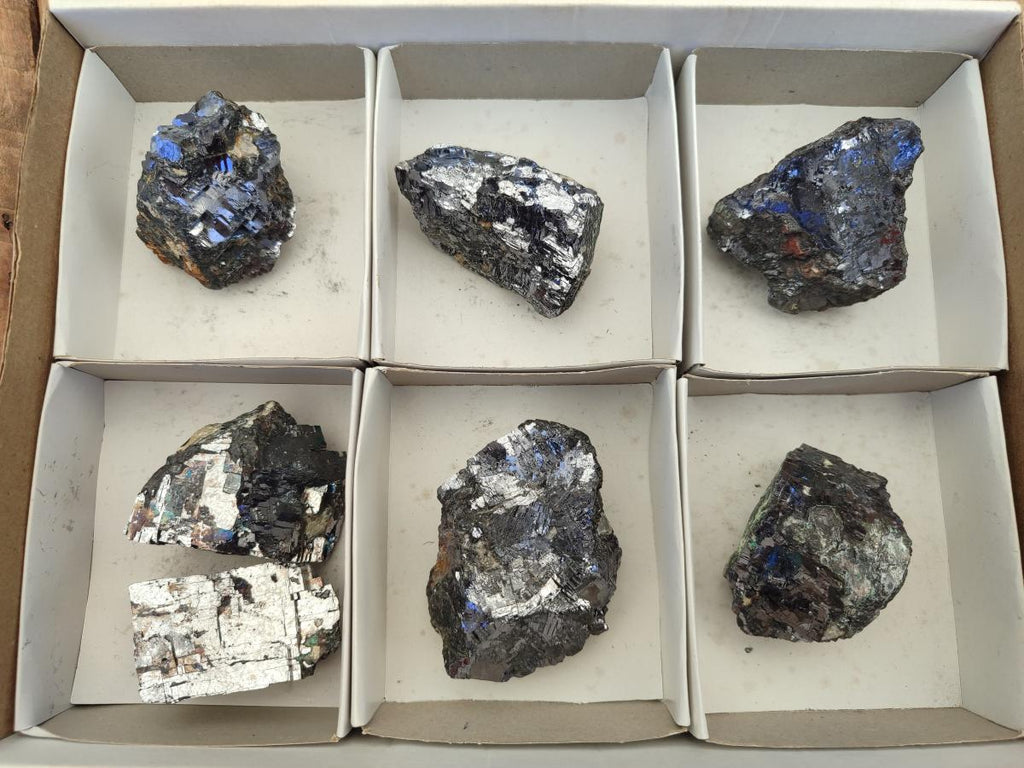Natural Bright Silver Lead Galena Cobbed Specimens x 7 From Kaokoveld, Namibia - Toprock Gemstones and Minerals 