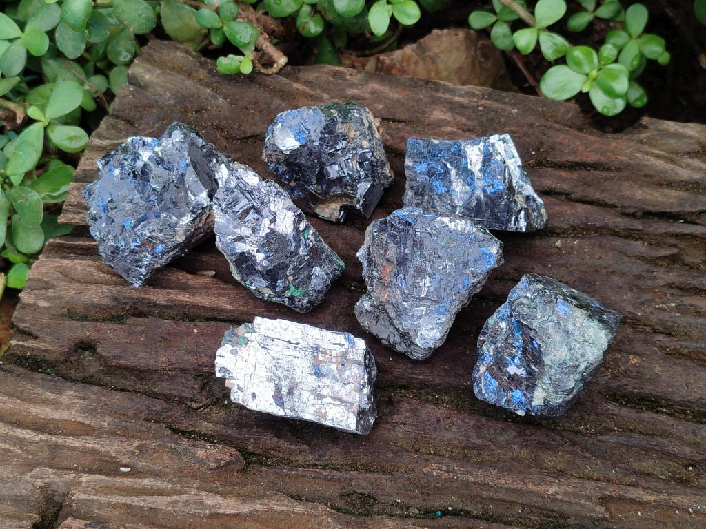 Natural Bright Silver Lead Galena Cobbed Specimens x 7 From Kaokoveld, Namibia - Toprock Gemstones and Minerals 