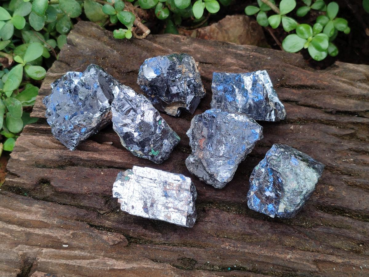 Natural Bright Silver Lead Galena Cobbed Specimens x 7 From Kaokoveld, Namibia - Toprock Gemstones and Minerals 