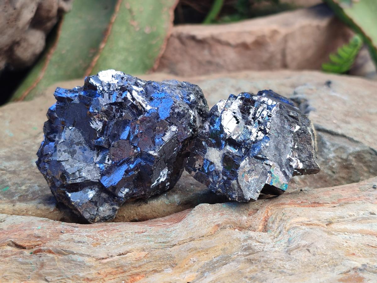 Natural Bright Silver Lead Galena Cobbed Specimens x 7 From Kaokoveld, Namibia - Toprock Gemstones and Minerals 