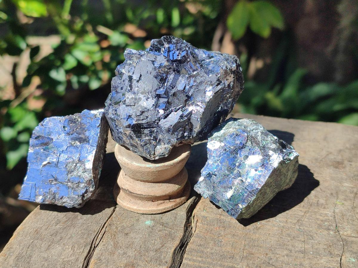 Natural Bright Silver Lead Galena Cobbed Specimens x 7 From Kaokoveld, Namibia - Toprock Gemstones and Minerals 