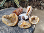 Polished Lemur Island Crystalline Geodes x 6 From Nosy Varika, Madagascar - Toprock Gemstones and Minerals 