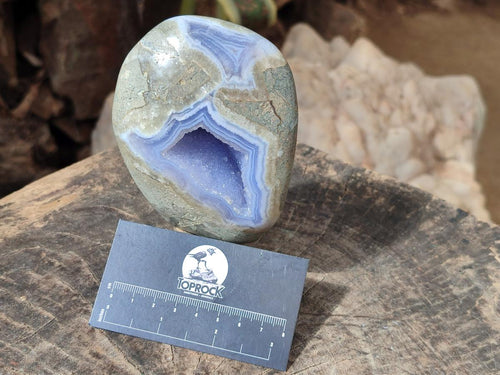 Polished Blue Lace Agate Standing Display Pieces x 2 From Nsanje, Malawi - Toprock Gemstones and Minerals 