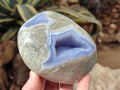 Polished Blue Lace Agate Standing Display Pieces x 2 From Nsanje, Malawi - Toprock Gemstones and Minerals 