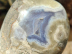 Polished Blue Lace Agate Standing Display Pieces x 2 From Nsanje, Malawi - Toprock Gemstones and Minerals 