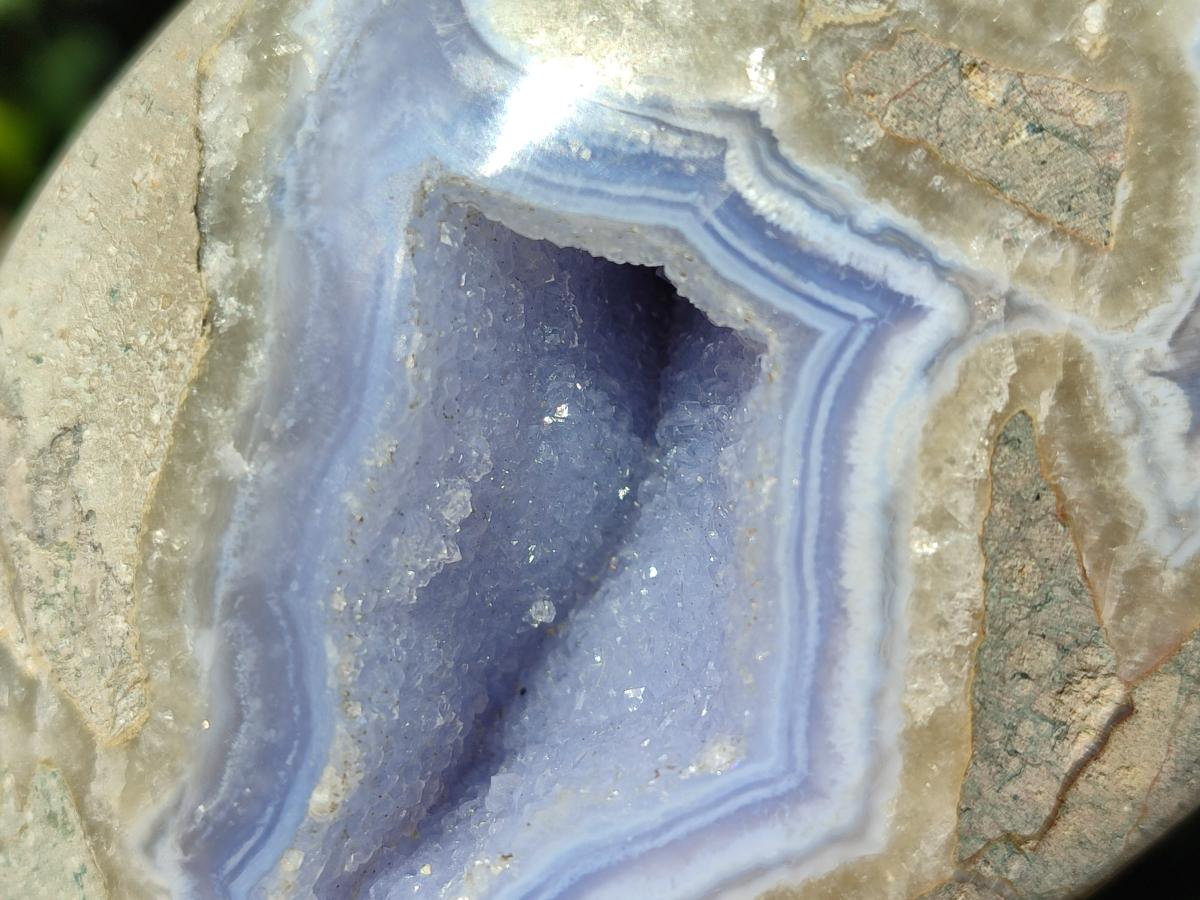 Polished Blue Lace Agate Standing Display Pieces x 2 From Nsanje, Malawi - Toprock Gemstones and Minerals 