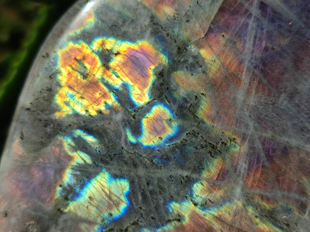 Polished Rare Purple Sunset Flash Labradorite Standing Display Pieces x 4 From Madagascar - Toprock Gemstones and Minerals 
