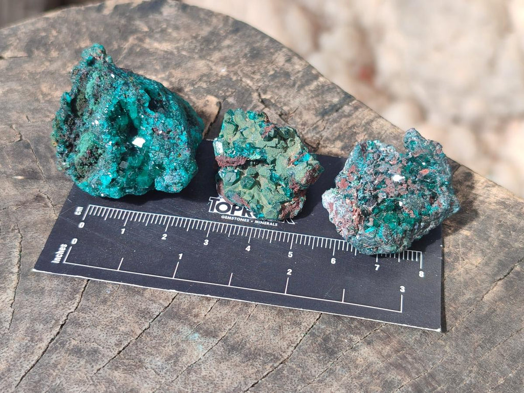 Natural Dioptase on Dolomite Specimens x 24 From Likasi, Congo - Toprock Gemstones and Minerals 
