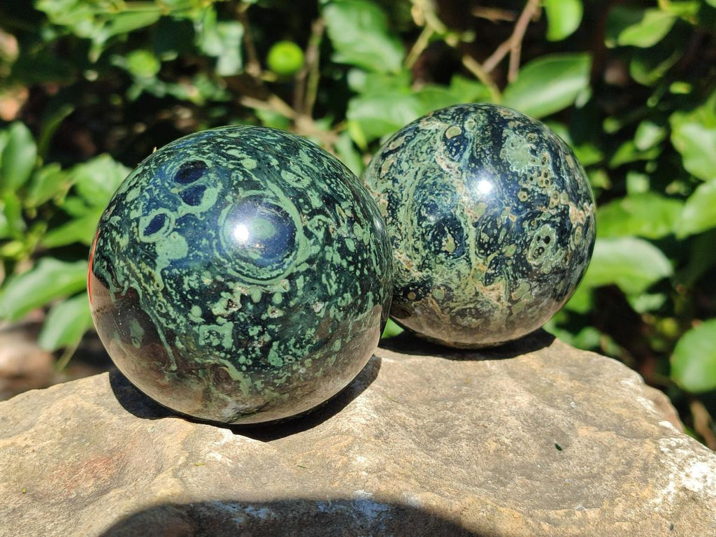 Polished Stromatolite Spheres x 4 From Katsepy, Madagascar - Toprock Gemstones and Minerals 