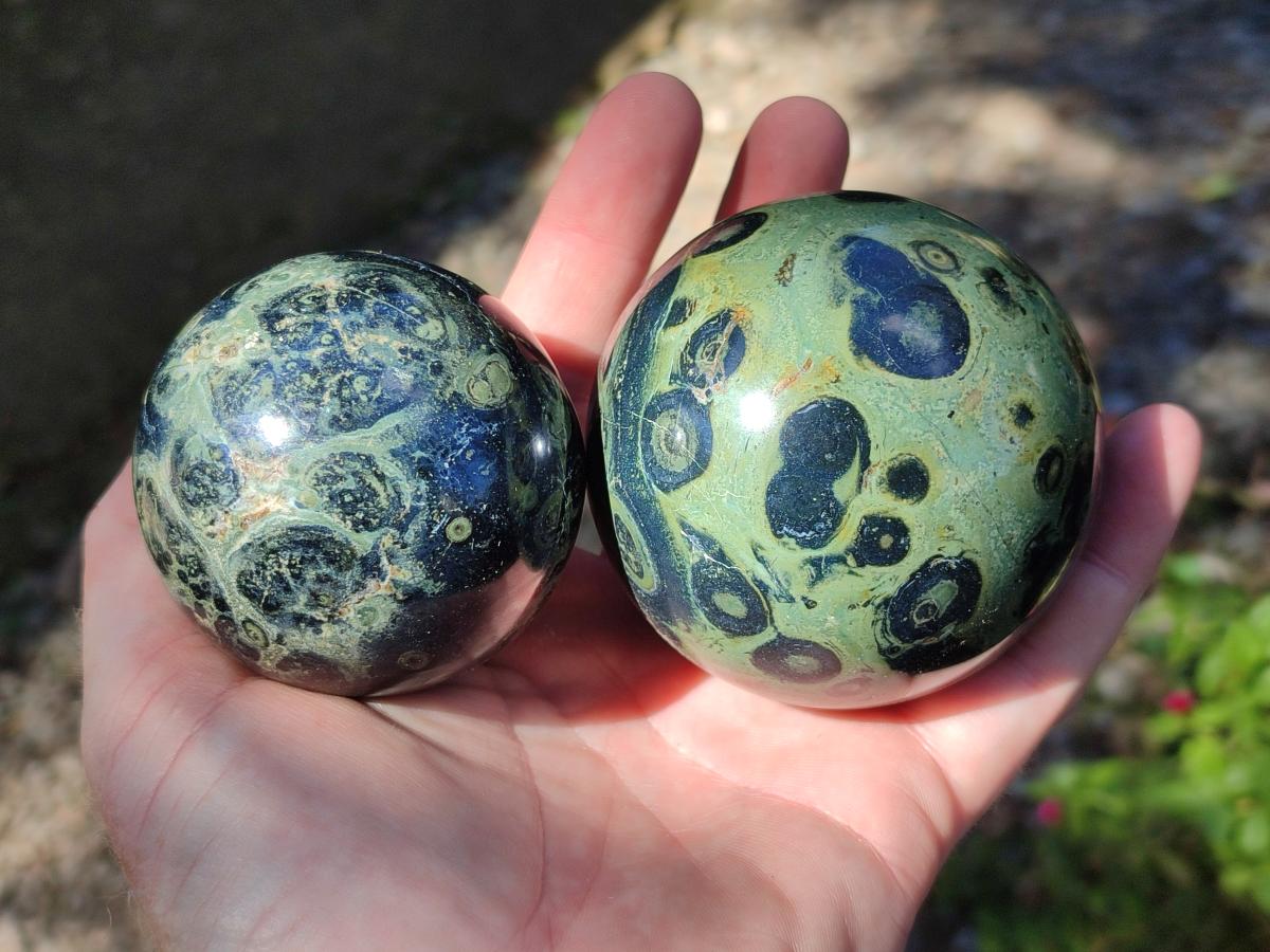 Polished Stromatolite Spheres x 4 From Katsepy, Madagascar - Toprock Gemstones and Minerals 