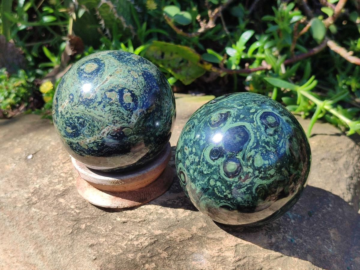 Polished Stromatolite Spheres x 4 From Katsepy, Madagascar - Toprock Gemstones and Minerals 